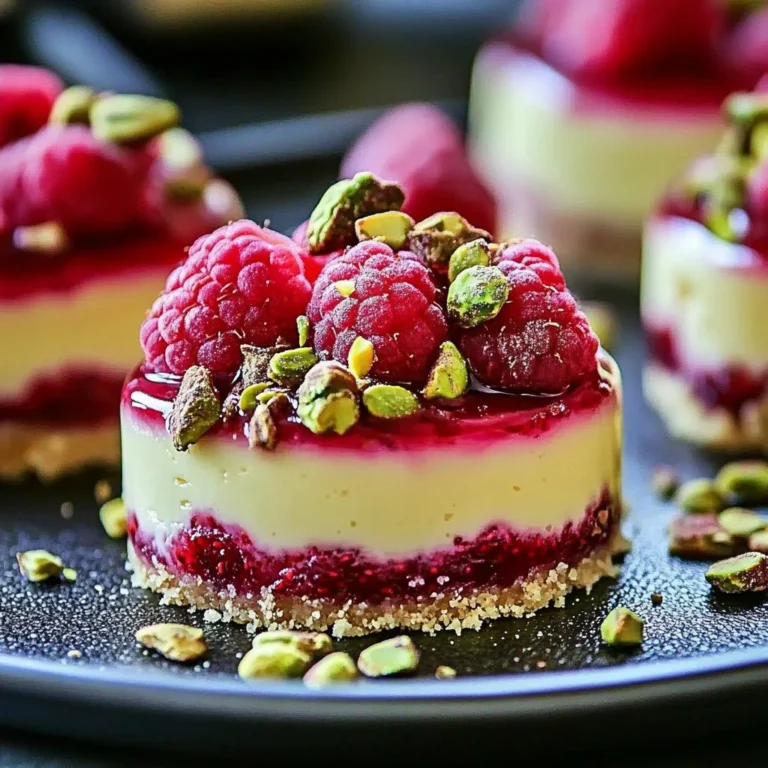 Delicious Pistachio Raspberry Cheesecake slice on a plate with fresh raspberries