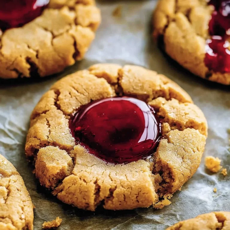 Soft peanut butter jelly cookies on a plate with a glass of milk